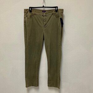 NWT NYDJ Khaki/Olive Brushed Twill Stretch Boyfriend Jean Plus Size 18